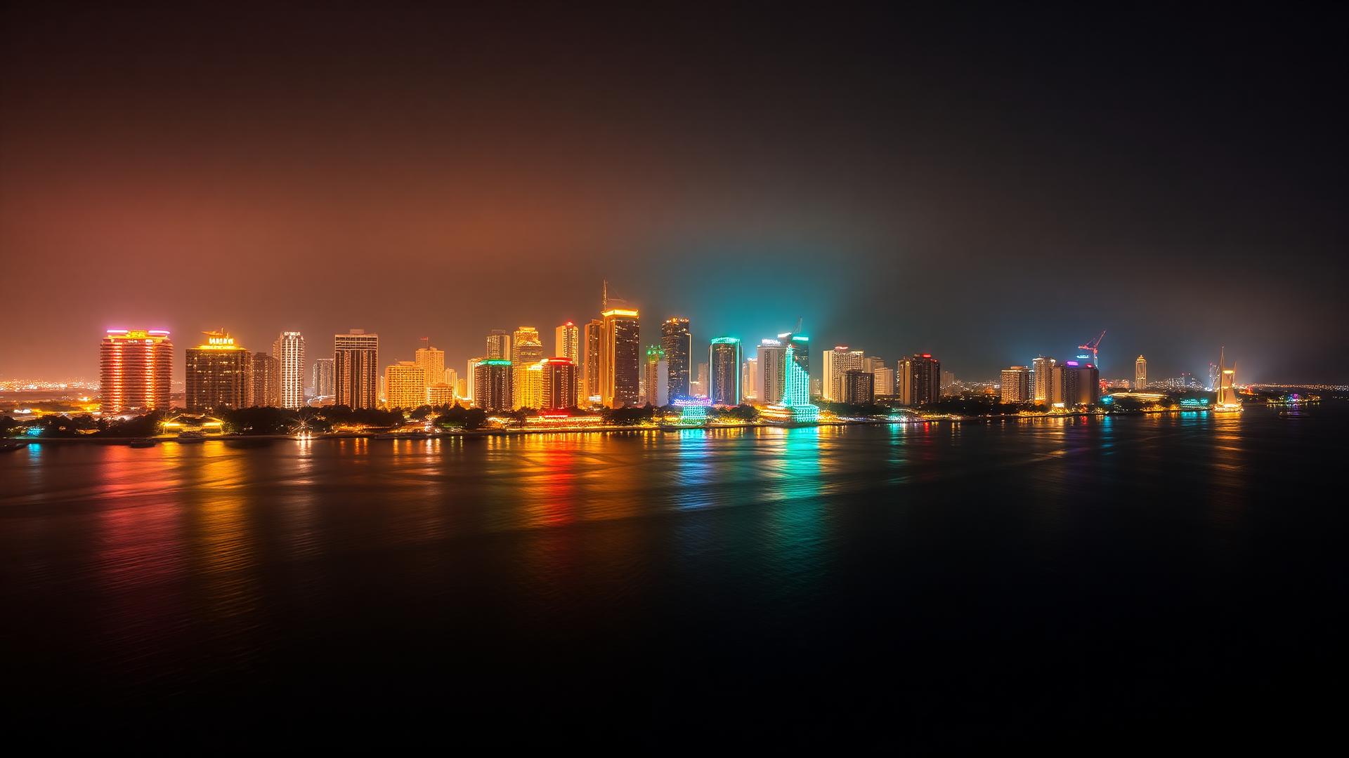 Miami skyline at night